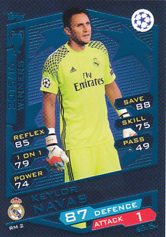 Keylor Navas Real Madrid 2016/17 Topps Match Attax CL #RM02